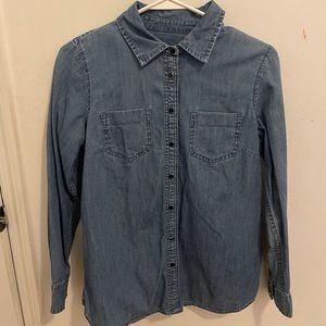 Talbots Blue Denim Button Down Shirt size XS
